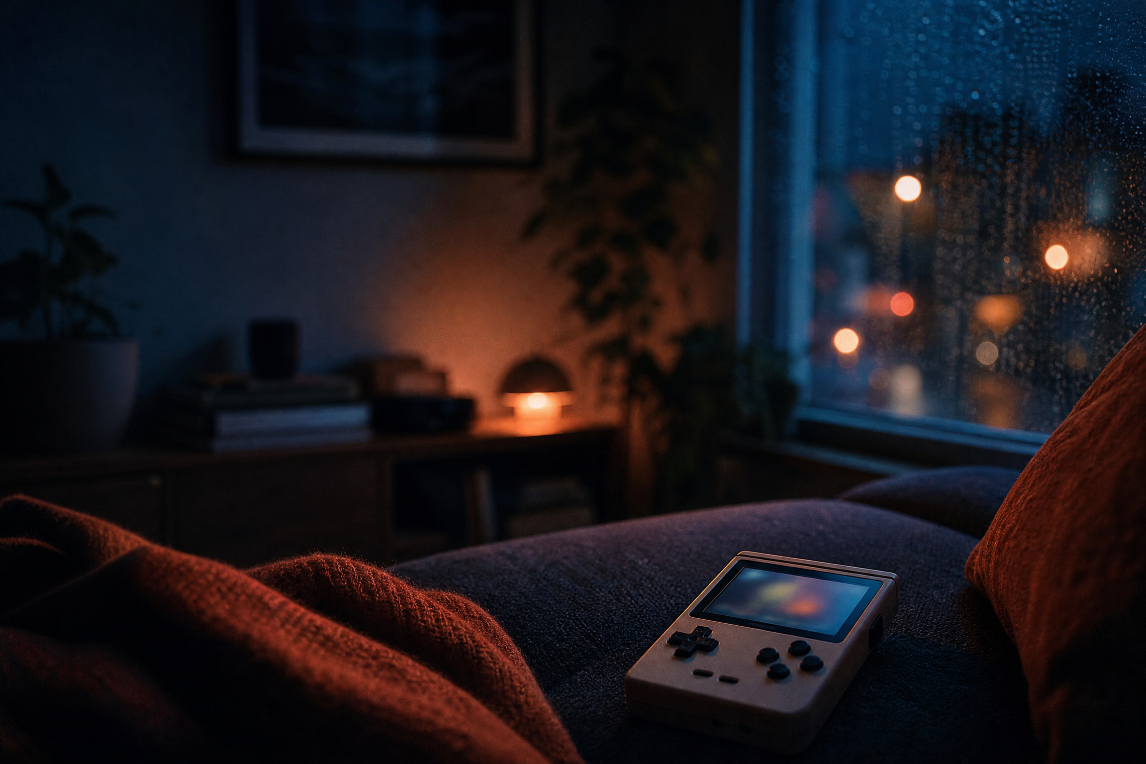 Handheld game device in a home playtesting space