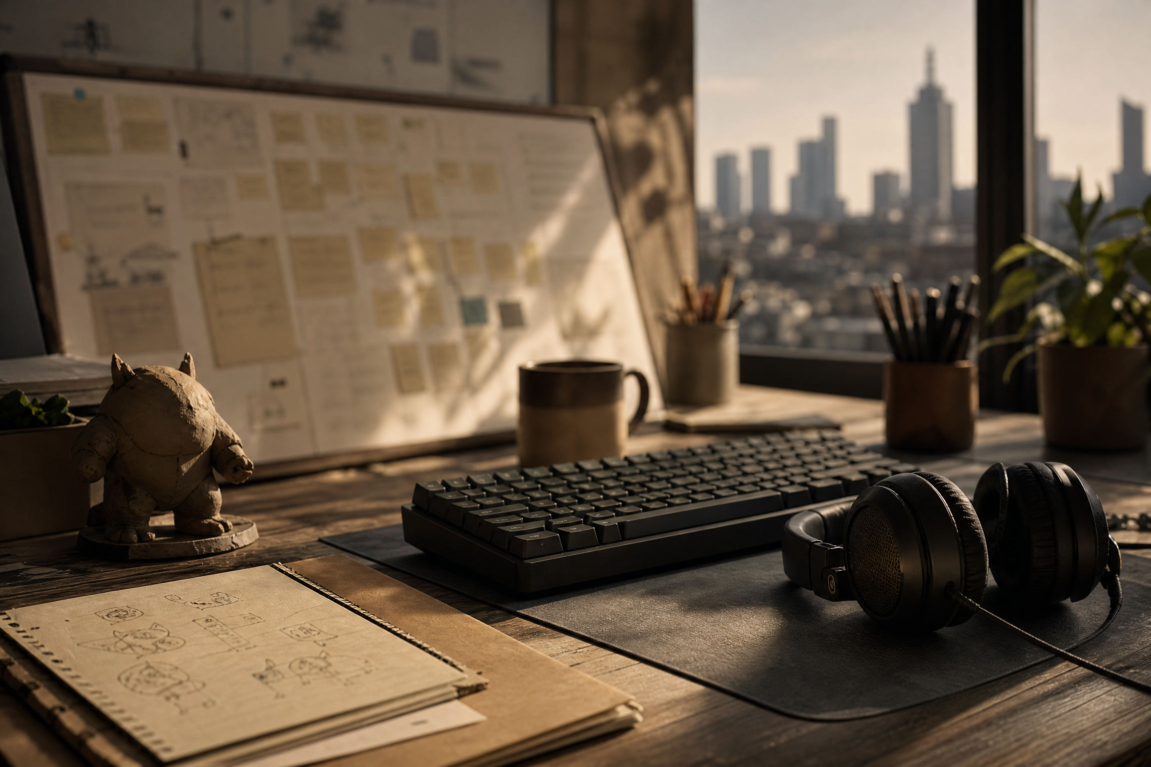 Independent game studio workspace